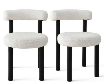 Moderner Bouclé Accent 2 Stuhl – Minimalistisches Lounge Sitzmöbel