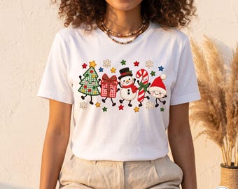 Christmas Characters PNG | Snowman, Candy Cane & Tree T-Shirt Design | Digital Download