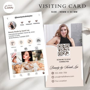 Biglietto da visita digitale, modello di biglietto da visita modificabile per titolari di attività, biglietto da visita, biglietto da visita digitale 2025, biglietto da visita con codice QR