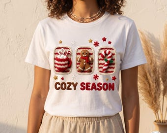 Cozy Season Christmas PNG, Gingerbread, Candy Cane, Hot Cocoa | Leopard Thanksgiving, FallShirt, Halloween PNG