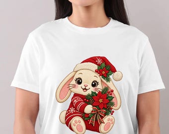 Christmas Bunny PNG Design | Festive Holiday Craft File | Digital Download