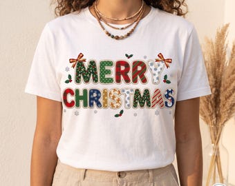 Merry Christmas Pattern PNG | Festive Holiday Typography Design | Digital Download