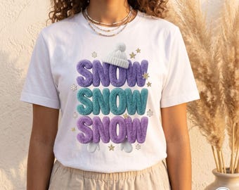 Festive Snow Christmas Snow Design: Sublimation, Apparel, Mugs, Winter Typography (Digital Download)