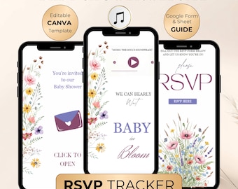 Baby in Bloom Shower Invitation Website | Wildflower Theme | RSVP Tracker (Canva Template)