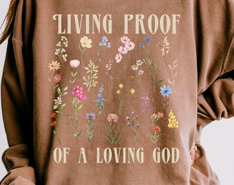 Sweat-shirt preuve d'amour, couleurs confortables, cadeau chrétien, sweat-shirt Faith, vêtements religieux, verset biblique ras du cou