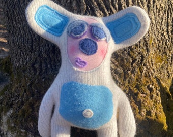 Cashmere Cutie-Upcycled Sweater Creature- OOAK