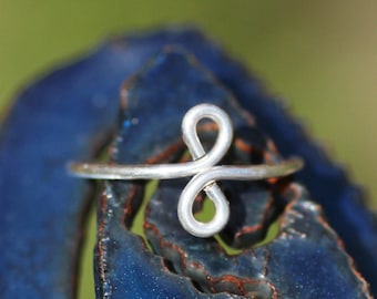 Adjustable Sterling Silver Midi Ring: Minimalist Knuckle Ring