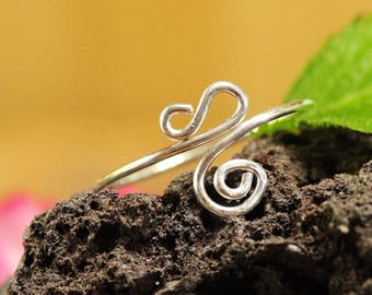 Simple Mid Finger Sterling Silver Ring ~ Silver Adjustable Midi Ring ~ Above Knuckle Ring ~ Boho Ring ~Sterling Silver Dainty Bohemian Ring