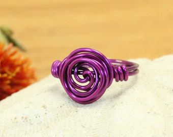 Spiral ring ~ Knotted ring ~ Rosette ring ~ Knuckle ring ~ Craft wire ring ~ Wire wrapped ring ~ Minimalist pinky ring ~ Midi ring