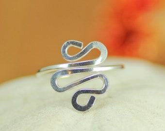 Silver Bohemian Ring Adjustable ~ Handmade Thumb Ring Silver ~ Dainty Sterling Silver Ring ~ Bohemian Stacking Ring ~ Minimalist Jewelry