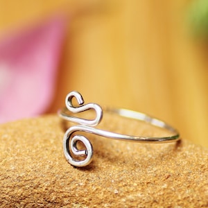 Oxidized Sterling Silver Ring ~ Adjustable Simple Ring ~ Patina Ring ~ Blackened Silver Ring ~ Minimalist Simple Jewelry ~ Thumb Ring Silver