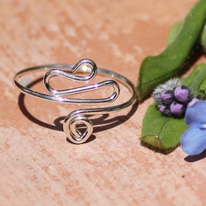 Adjustable Toe Ring ~ Sterling Silver Toe Ring ~ BohoJewelry ~ Wire Wrapped Ring ~ Summer Jewelry ~ Silver Midi Ring ~ Above Knuckle Ring