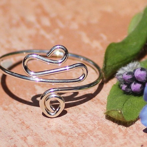 Sterling Silver Toe Ring Twisted Wire Wrapped Cute and Etsy