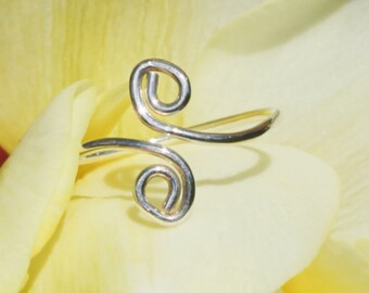 Sterling Silver Toe Ring ~ Boho Ring ~ Adjustable Silver Toe Ring ~ Knuckle Ring ~ Minimalist Toe Ring Silver ~ Midi Ring Adjustable Summer