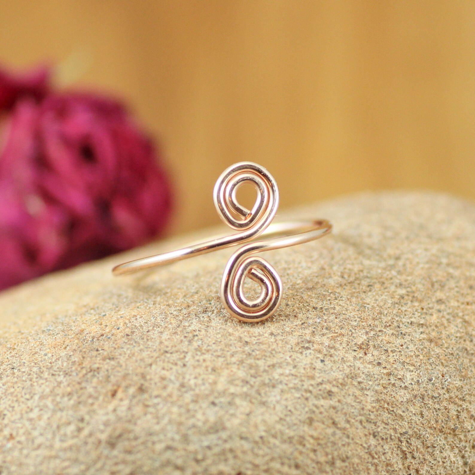 Adjustable Gold Toe Ring Wire Wrapped Midi Ring Minimalist Etsy