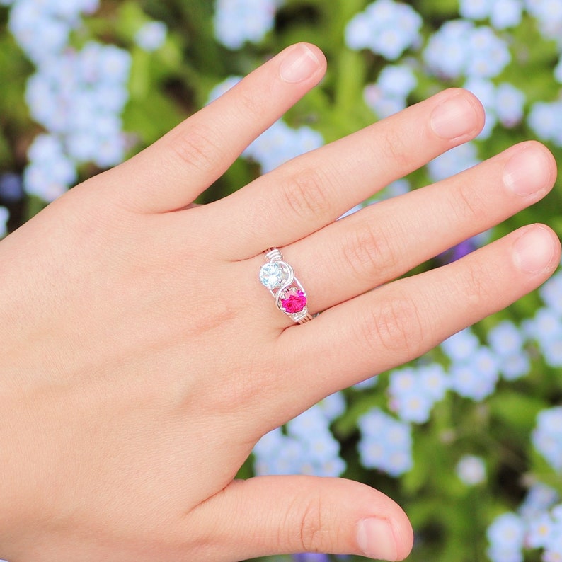 Mother Ring 2 Stones Large Band 