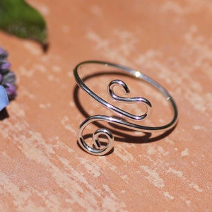 Adjustable Toe Ring Sterling Silver Toe Ring Summer Jewelry Wire Wrapped Ring Silver Midi Ring Adjustable Boho Toe Ring Jewelry image 2