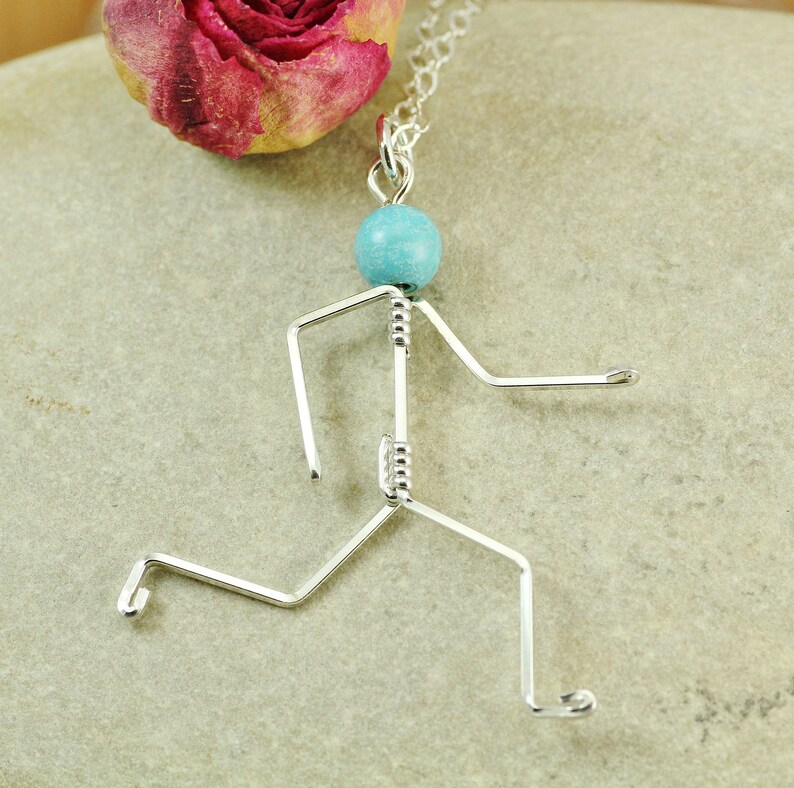 Runner Girl Silver Necklace Marathon Pendant Running Etsy