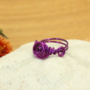 Spiral ring with rosettes Knot ring Knuckle ring Craft wire ring Wire wrapped ring Twisted knotted ring Minimalist pinky ring image 5