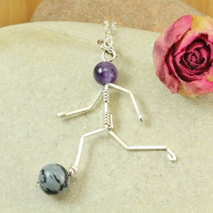 Soccer player Necklace ~ Soccer Jewelry ~ Soccer Girl Pendant ~ Sport Charm Necklace ~ Soccer Mom Jewelry ~Girl Sport Necklace ~Soccer coach