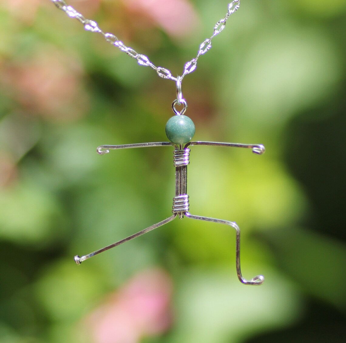 Yoga pendant Warrior 2 yoga pose Sterling silver yoga Etsy