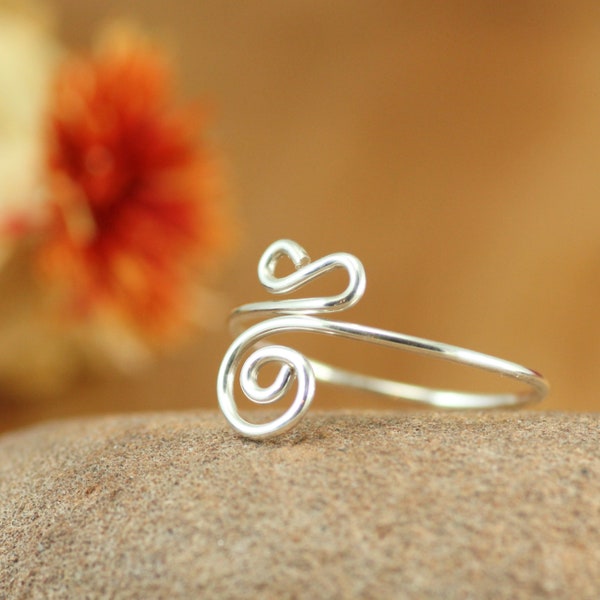 Sterling Silver Ring ~ Adjustable Simple Ring ~ Minimalist Ring ~ Thumb Ring Silver ~ Minimalist Simple Jewelry ~ Bohemian Silver Jewelry