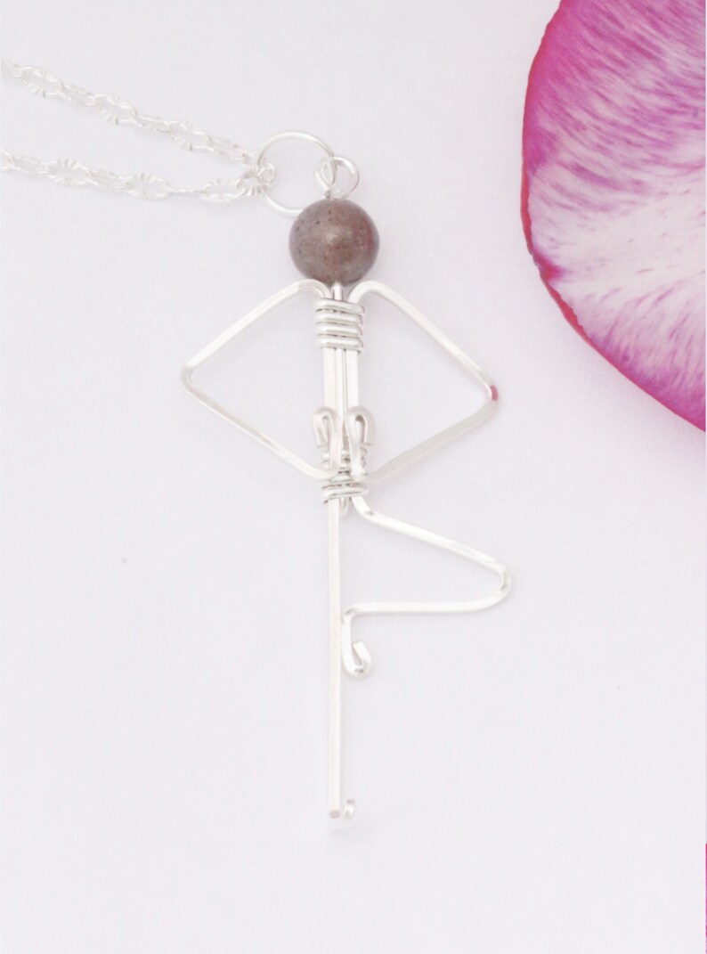 Tree Pose Yoga Pendant Sterling Silver Yoga Necklace Etsy