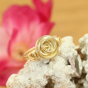 Spiral ring with rosettes Knot ring Knuckle ring Craft wire ring Wire wrapped ring Twisted knotted ring Minimalist pinky ring image 6