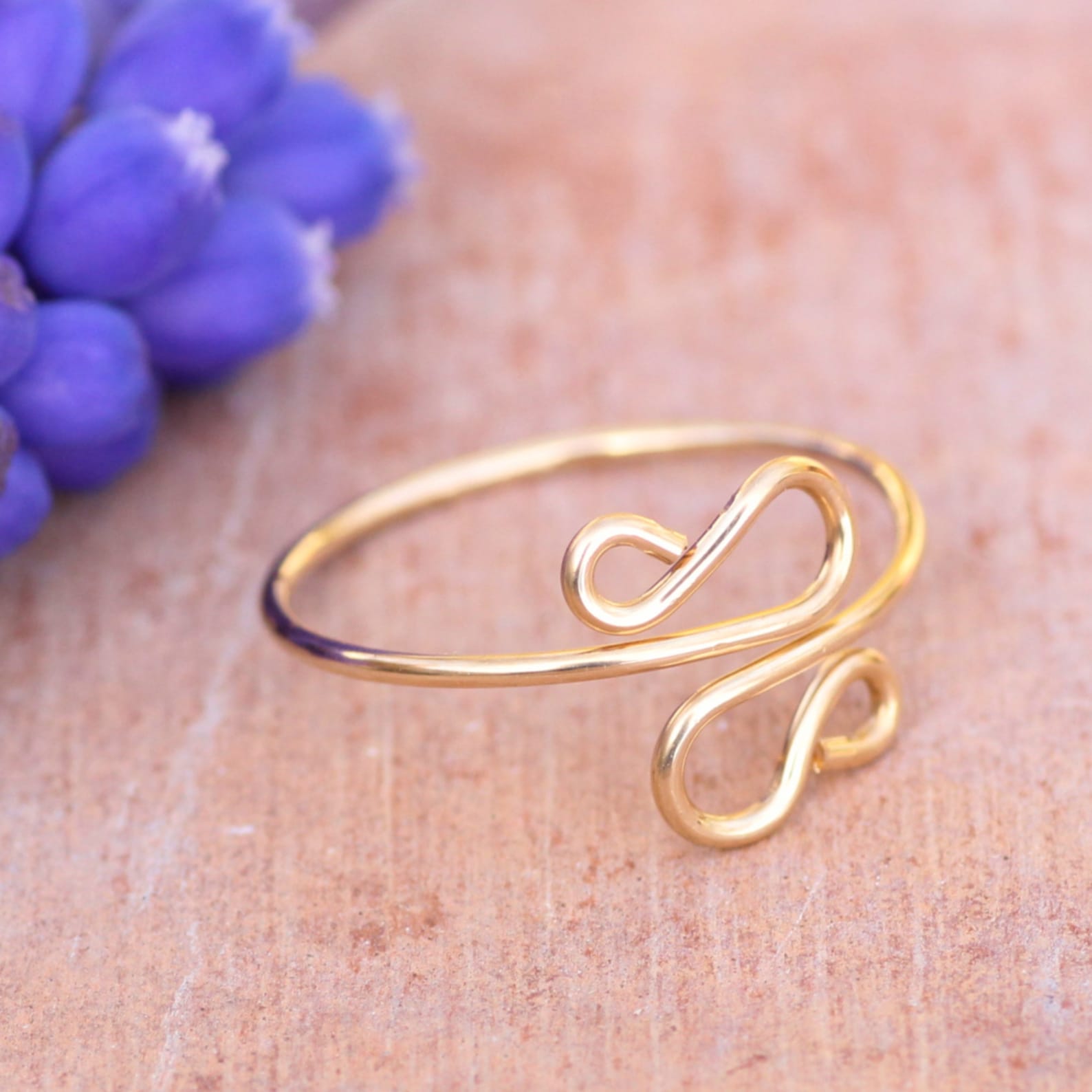Twisted Gold Toe Ring Gold Midi Ring Adjustable Toe Ring Etsy