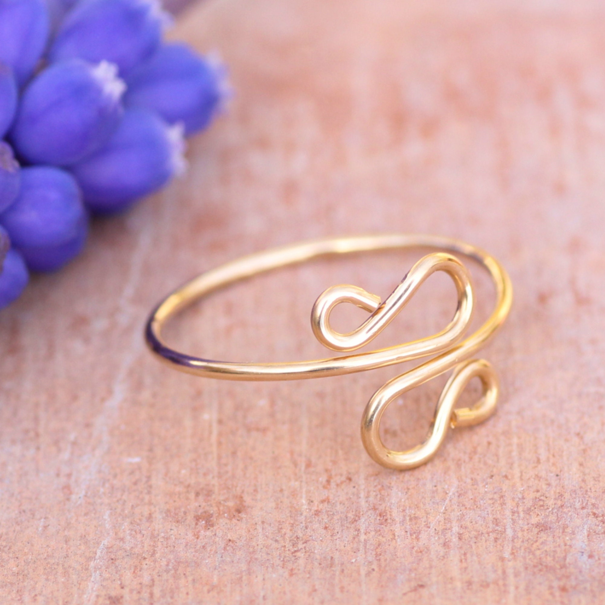 Twisted Gold Toe Ring Gold Midi Ring Adjustable Toe Ring Etsy