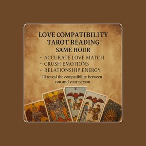 Same Hour Love Compatibility Tarot Reading, Accurate Psychic Love Match Insight, Crush Emotions & Relationship Energy Report, Tarot insight