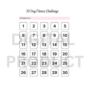 Digital Fitness Challenge, Digital Download, 30 Days Fitness Challenge