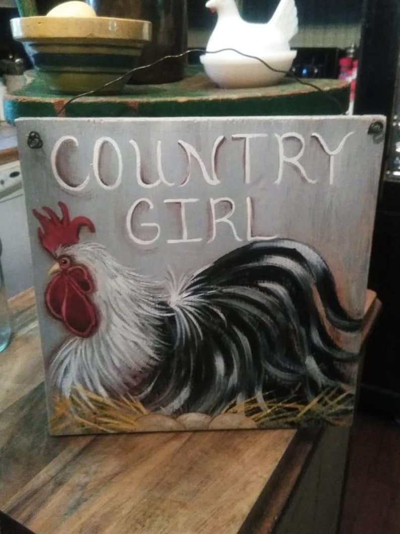 32x16 Chicken Coop Sign Large Rustic Wood Hand Painted Country Sign Hensroostersfarm Signchicken Coop Sign
