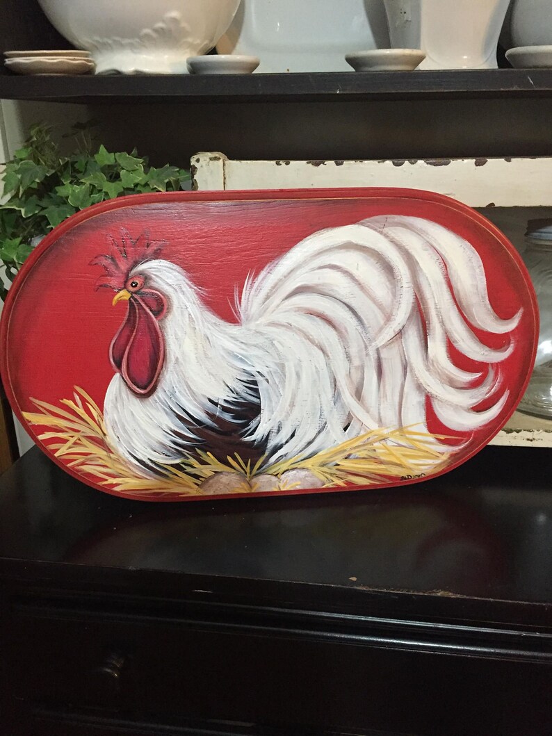 Rooster wall decor painting rooster kitchen decor rooster Etsy