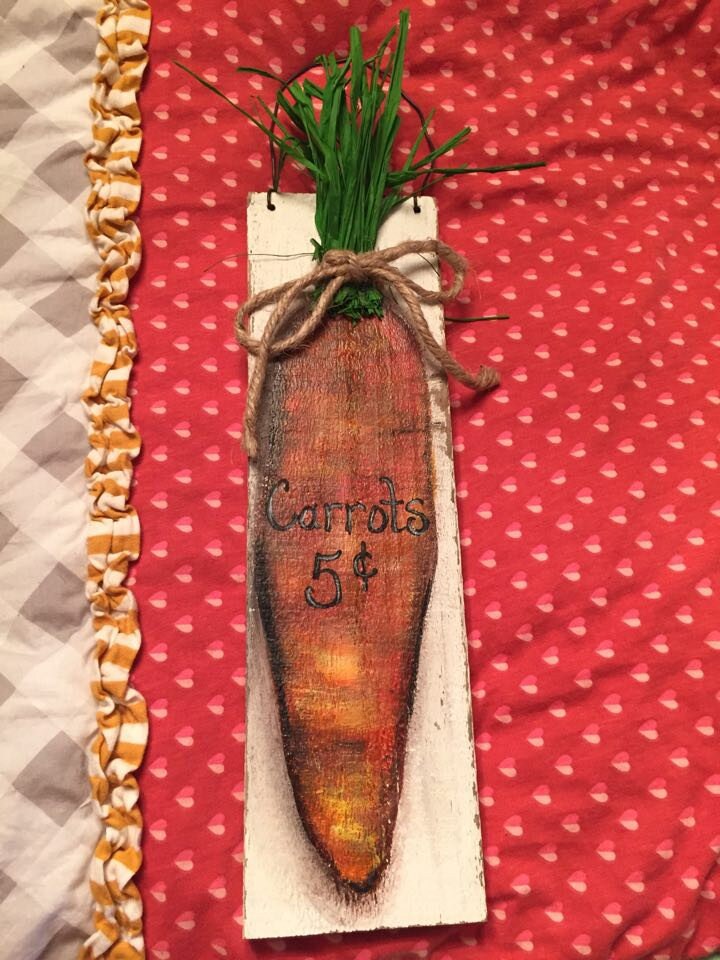 Carrot sign painting carrot decor Easter decor Spring Etsy