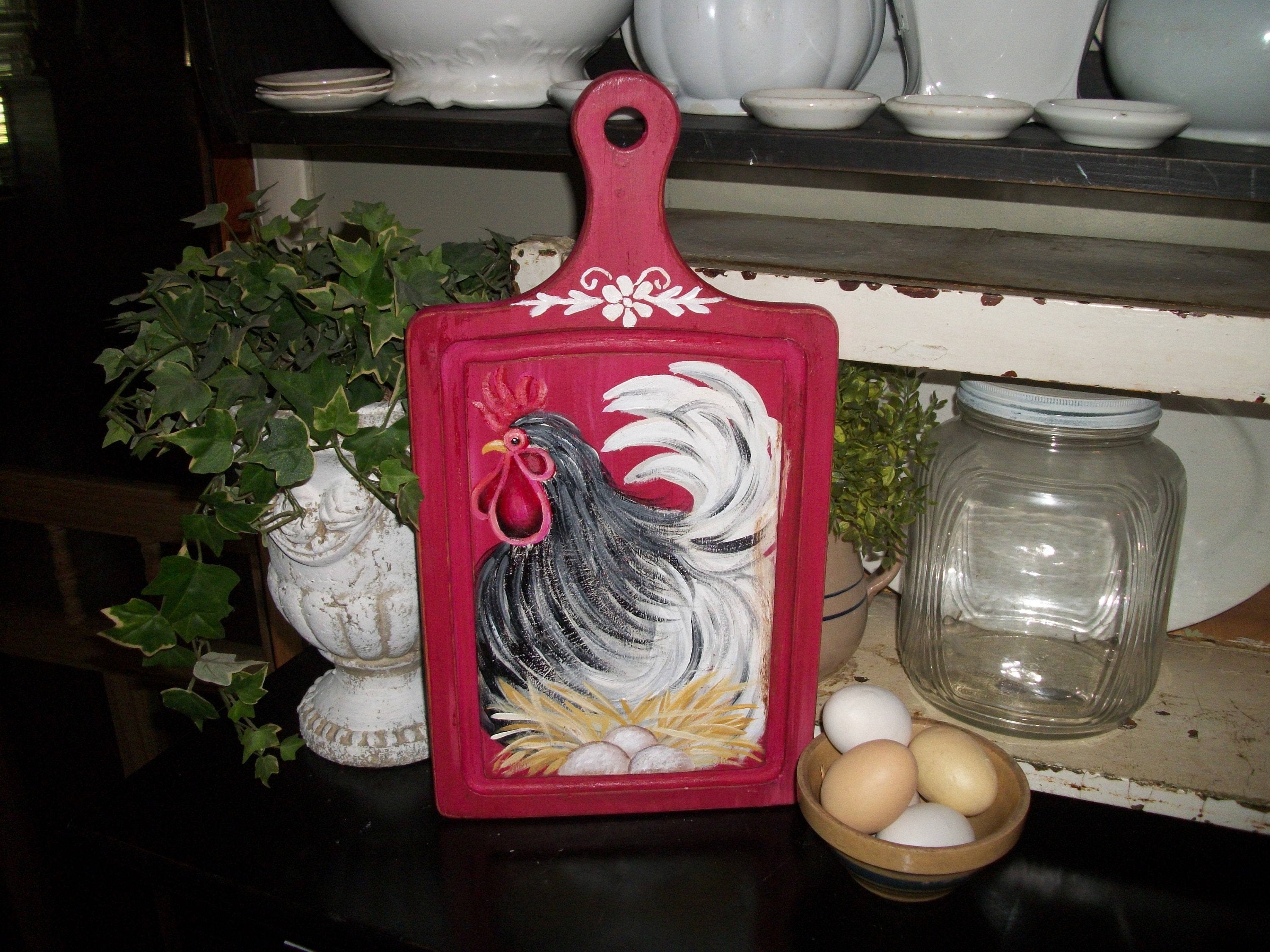 Rooster wall decor chicken decor rooster kitchen hen on a Etsy