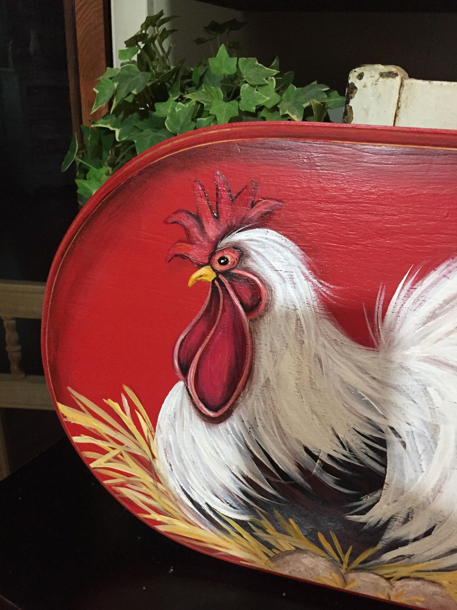 Rooster Wall Decor Painting Rooster Kitchen Decor Rooster Etsy