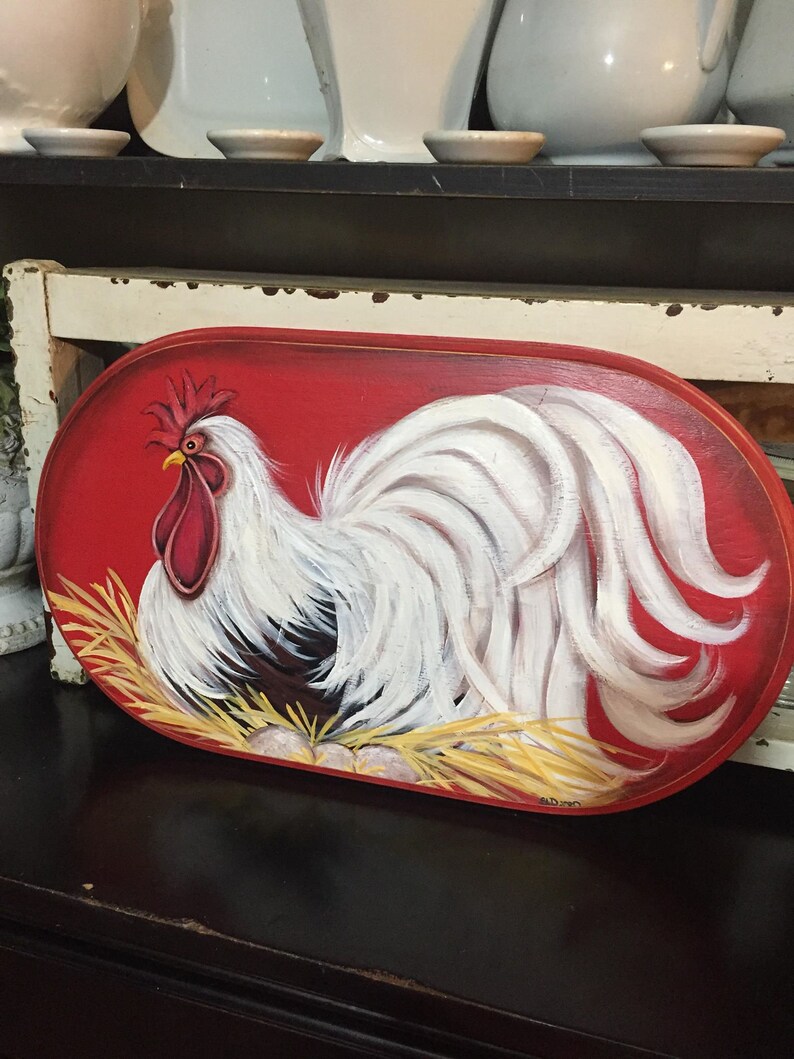 Rooster wall decor painting rooster kitchen decor rooster Etsy