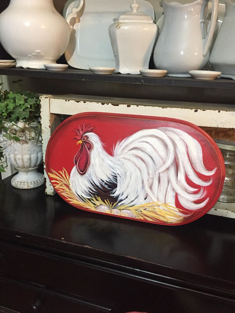 Rooster wall decor painting rooster kitchen decor rooster Etsy