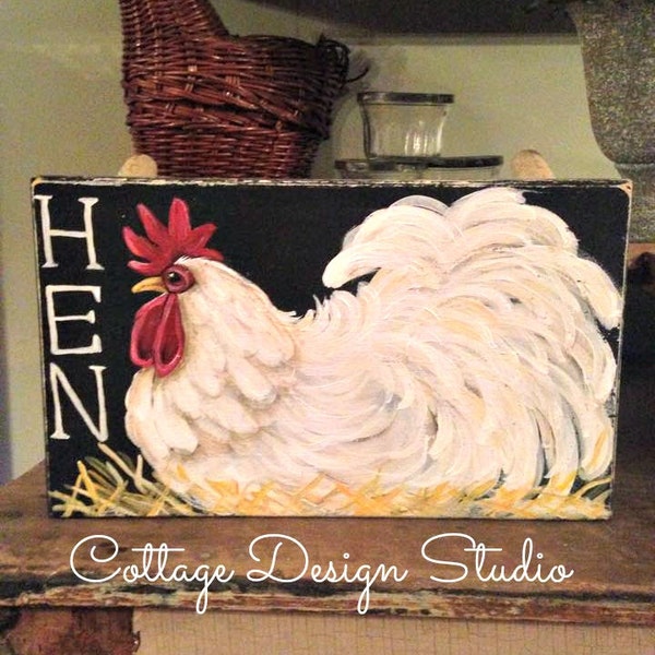 farmhouse rooster stool, rooster decor, kitchen stool, hen house decor, chicken coop decor, milk stool, country decor, primitive decor, chic