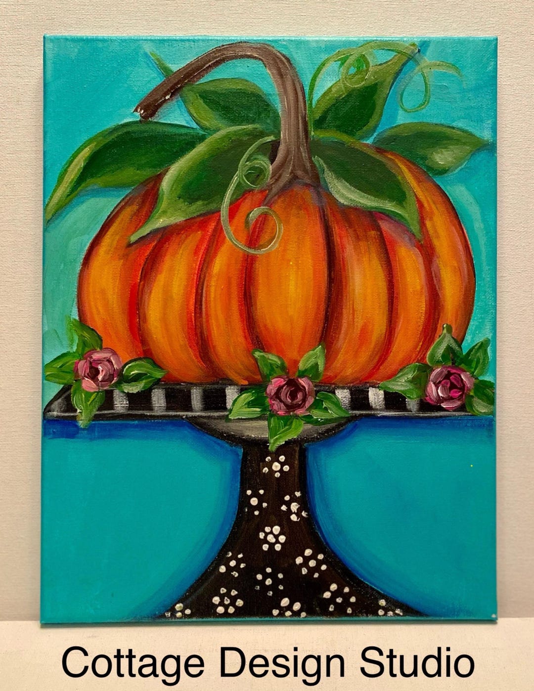 Pumpkin Painting on Canvas, Fall Decor, Halloween Decor, Pumpkin Art ...