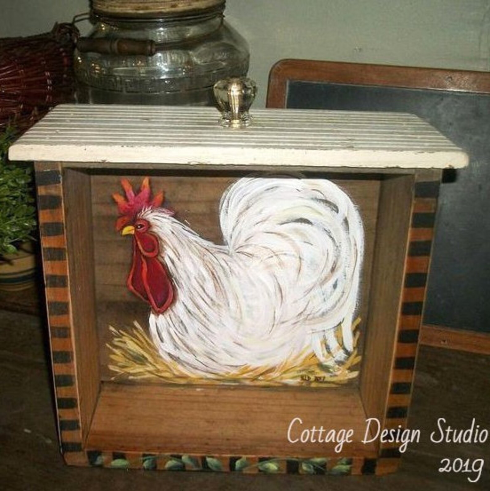 Farmhouse Rooster Shelf Rooster Kitchen Country Decor Farm | Etsy