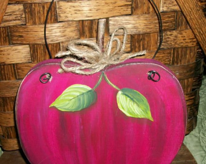 Wood Apple Wall Decor, Wall Decor, Apple Decor, Kitchen Decor, Country Decor, Teacher Gift