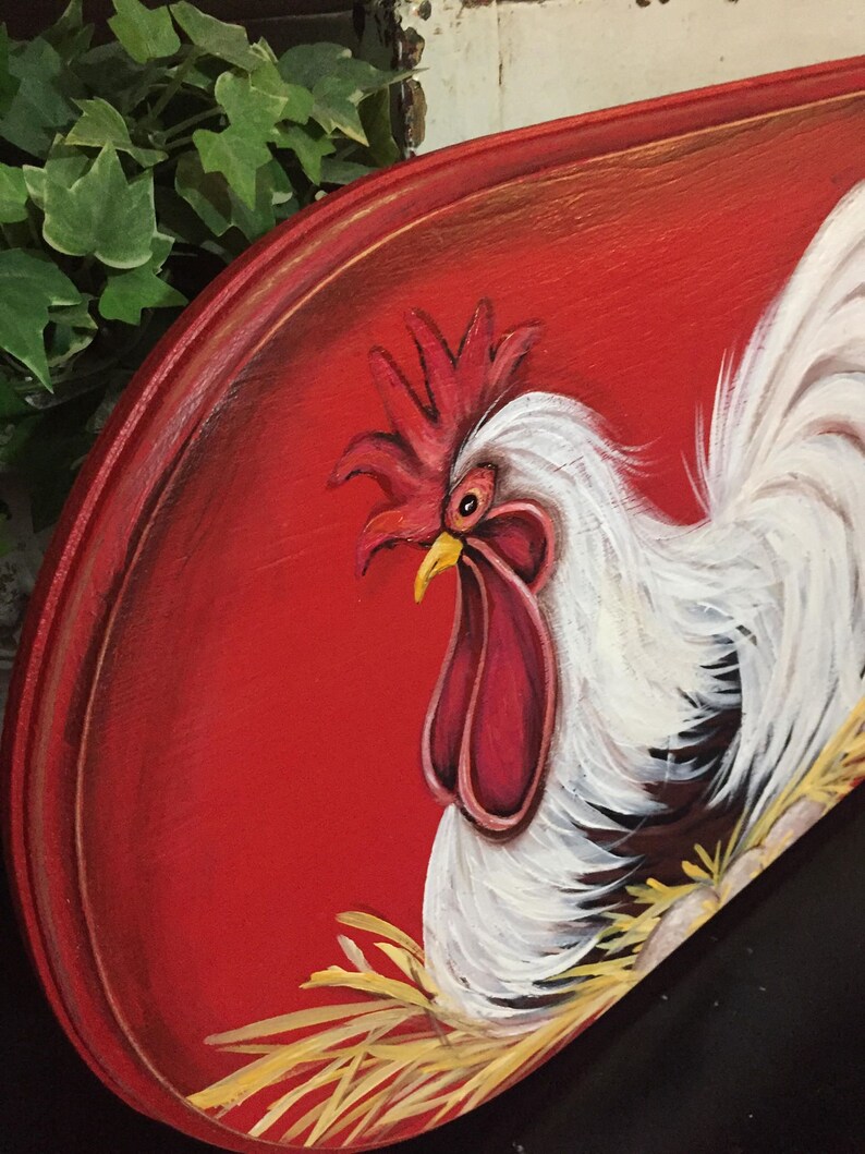 Rooster wall decor painting rooster kitchen decor rooster Etsy