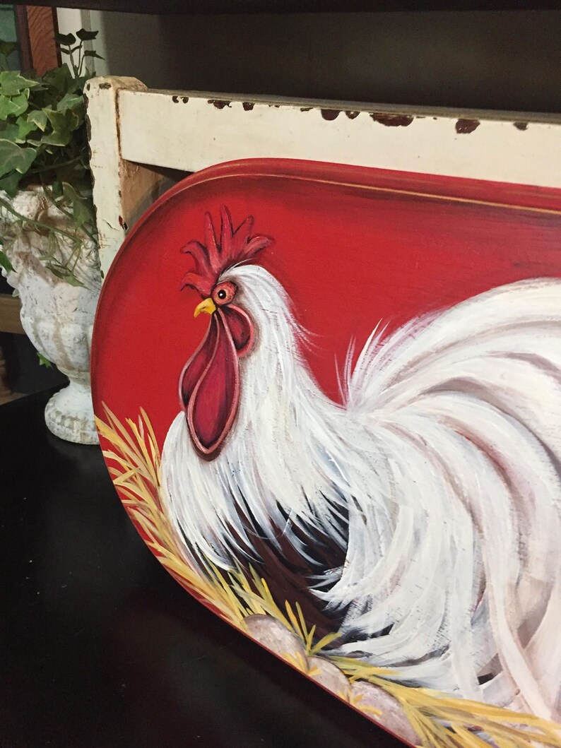 Rooster wall decor painting rooster kitchen decor rooster Etsy