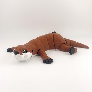 Cute Articulated Otter - 3D Printed, 8.5 inches