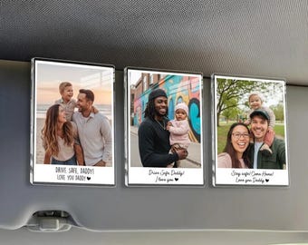 Custom Photo Car Visor Clip, Valentine’s Day Gift for Couples, Drive Safe Picture Frame, Personalized Sun Visor Clip for Husband Keepsake