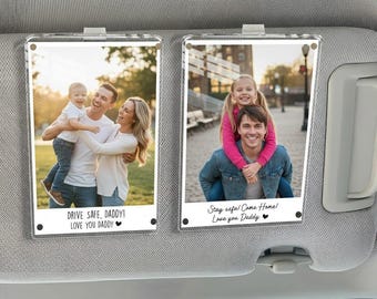 Custom Photo Car Visor Clip, Fathers Day Gift for Dad, Drive Safe Dad Gift, Personalized Gift for Grandpa, Dad Gifts, Family For Gift