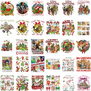 May include: A collection of Christmas-themed graphic designs featuring characters from The Muppets. Designs include Kermit the Frog, Miss Piggy, and other Muppet characters in festive holiday scenes. Text includes "The Muppet Christmas Carol" and "Merry Christmas".