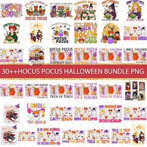 Plus de 30 lots Hocu.ss Pocu-s png, Halloween png, Sanders.onn Sisterss png, Hocu.ss Pocu-s Halloween, méchantes sorcières png, lot de sublimation Halloween